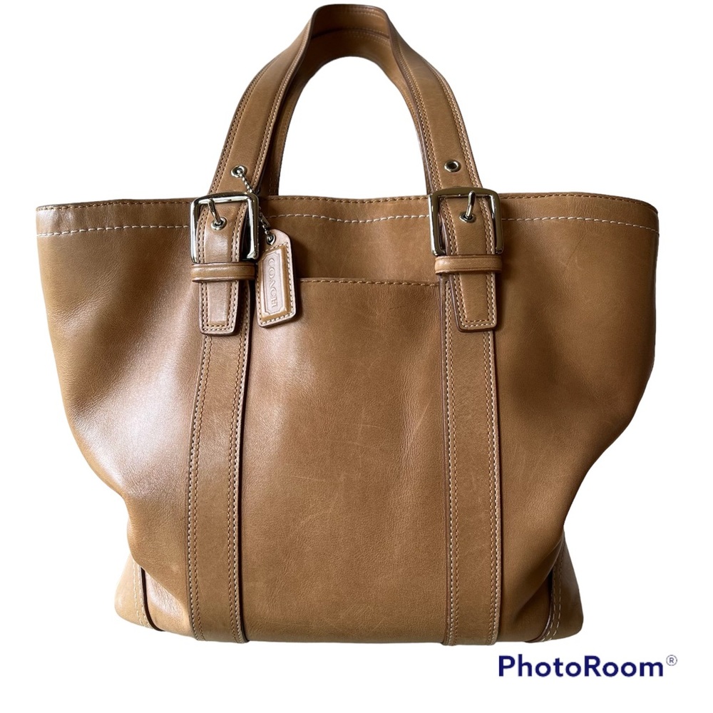 Coach Tan Leather Hampton Hamilton Tote Purse